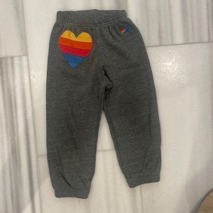Gray Kids Aviator Nation Heart Sweatpants